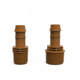 Plastik Irigasi Tubing Fittings 17mm Berduri Konektor Tee Coklat