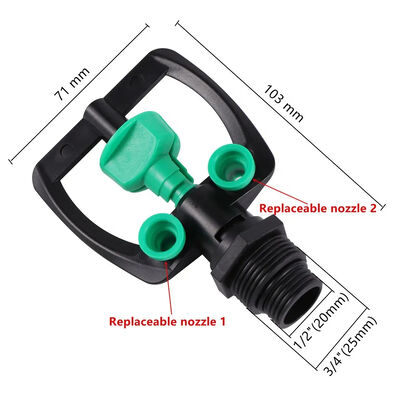 Resistensi UV 3/4 'Sprinkler Air Untuk Irigasi Tanaman Taman